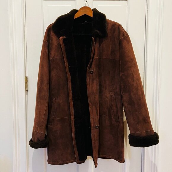 Vakko Vintage Women's Jacket Coat Size Large Brown Shearling Pockets Casual - Picture 2 of 16